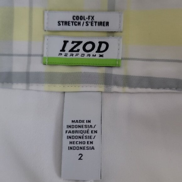 IZOD Perform X Sport Skirt Yellow & White Plaid Size 2 - Picture 3 of 6